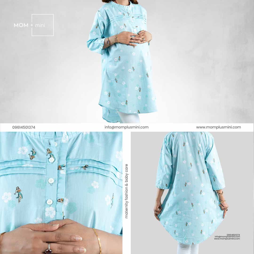 Chic Maternity & Nursing Top Baby Blue