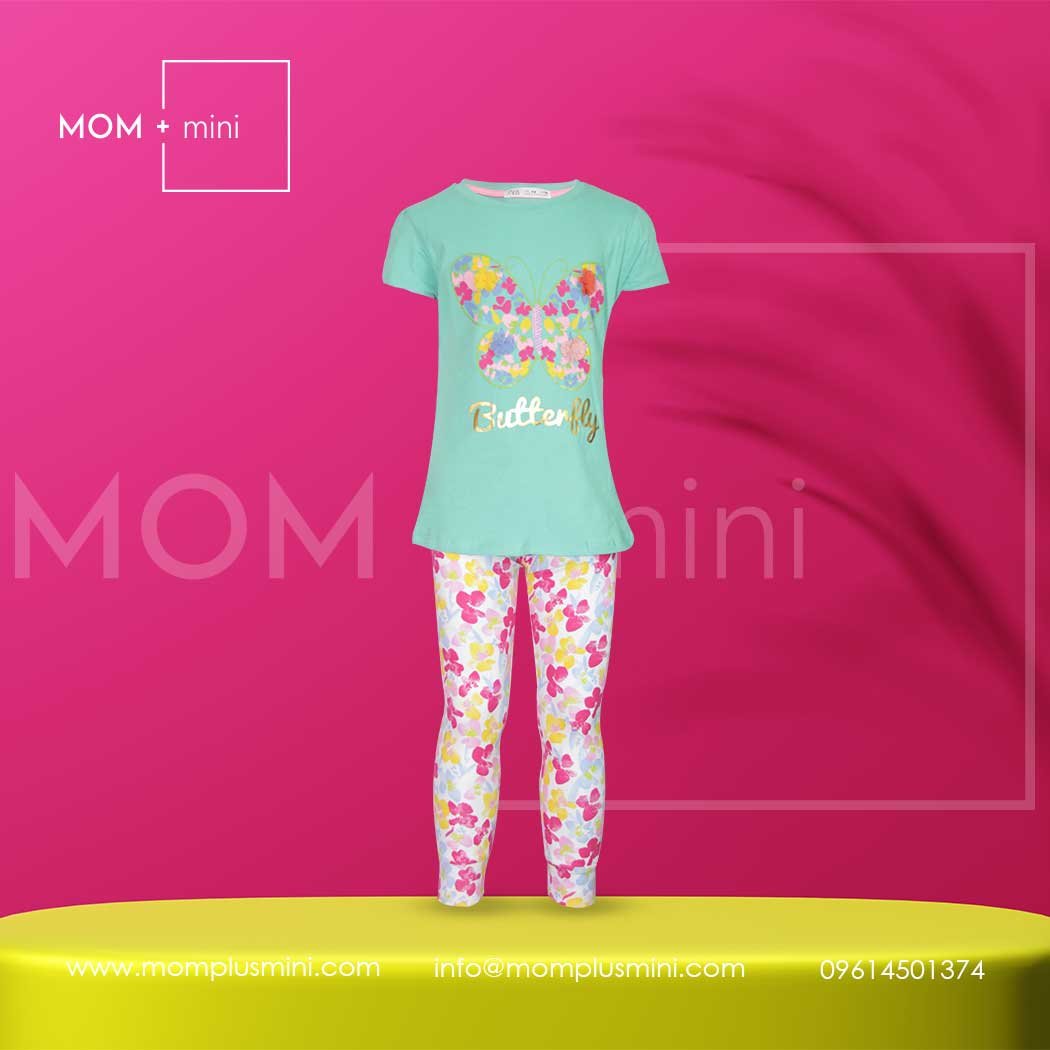 Girls T-shirt set with Leggings Butterfly