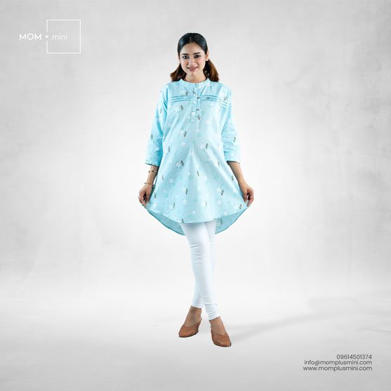 Chic Maternity & Nursing Top Baby Blue