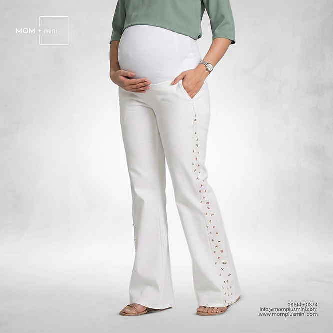 Twill Smart Maternity Pant White